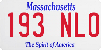 MA license plate 193NL0