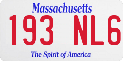 MA license plate 193NL6
