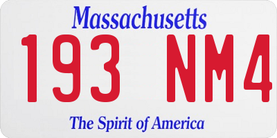 MA license plate 193NM4