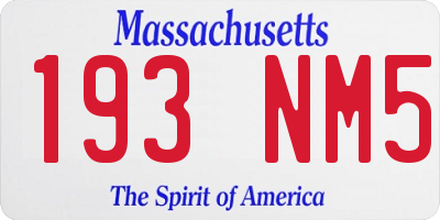 MA license plate 193NM5