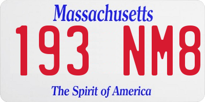 MA license plate 193NM8