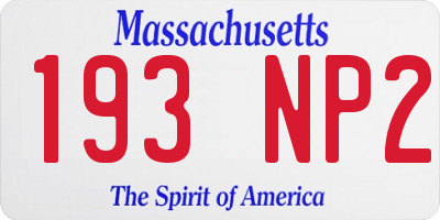 MA license plate 193NP2