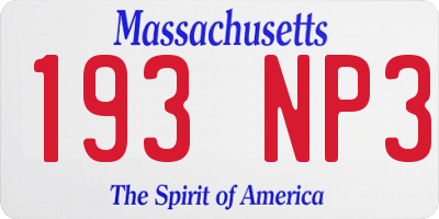 MA license plate 193NP3