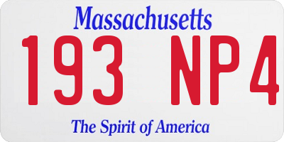 MA license plate 193NP4