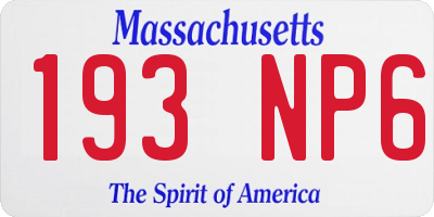 MA license plate 193NP6