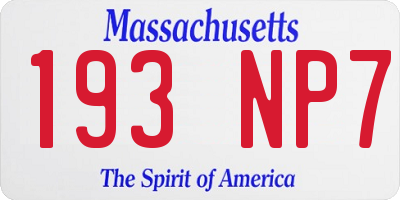 MA license plate 193NP7