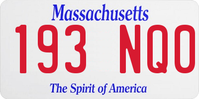 MA license plate 193NQ0