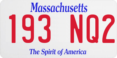 MA license plate 193NQ2