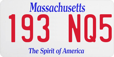 MA license plate 193NQ5