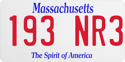 MA license plate 193NR3