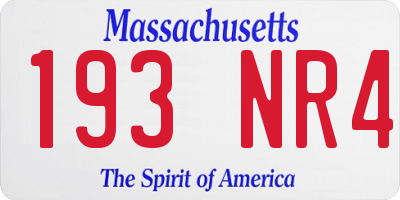 MA license plate 193NR4