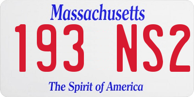 MA license plate 193NS2