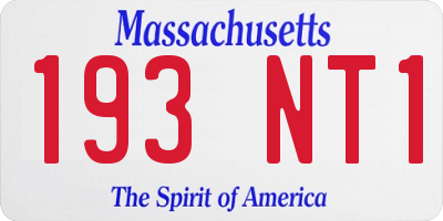 MA license plate 193NT1