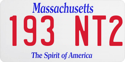 MA license plate 193NT2