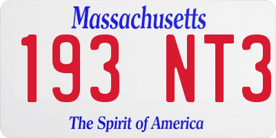 MA license plate 193NT3