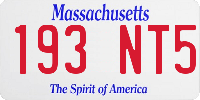 MA license plate 193NT5