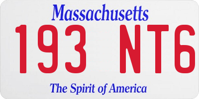 MA license plate 193NT6