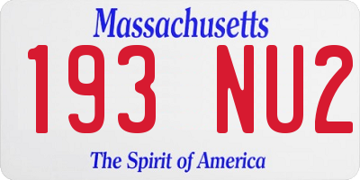 MA license plate 193NU2