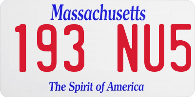 MA license plate 193NU5