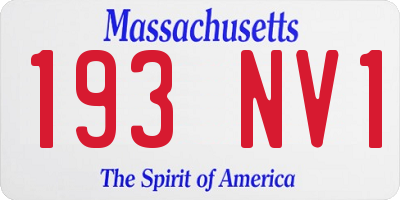 MA license plate 193NV1