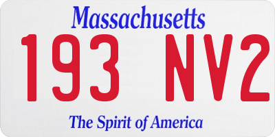 MA license plate 193NV2