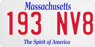 MA license plate 193NV8