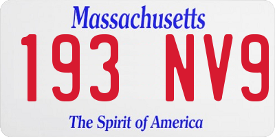 MA license plate 193NV9