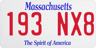 MA license plate 193NX8