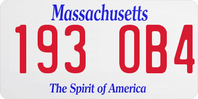 MA license plate 193OB4