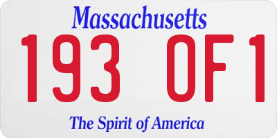 MA license plate 193OF1