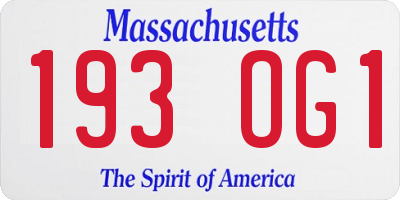 MA license plate 193OG1