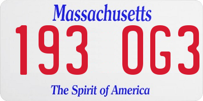 MA license plate 193OG3