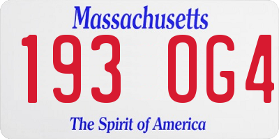 MA license plate 193OG4