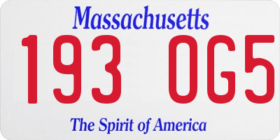 MA license plate 193OG5