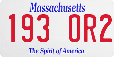MA license plate 193OR2