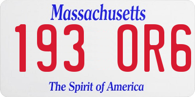 MA license plate 193OR6