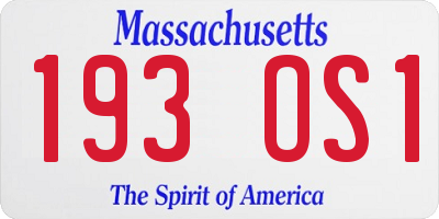 MA license plate 193OS1