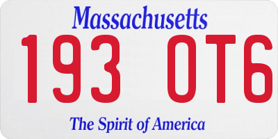 MA license plate 193OT6