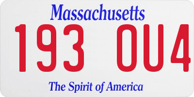 MA license plate 193OU4