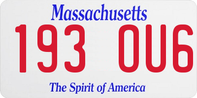 MA license plate 193OU6