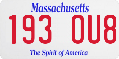 MA license plate 193OU8