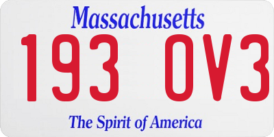 MA license plate 193OV3