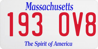 MA license plate 193OV8