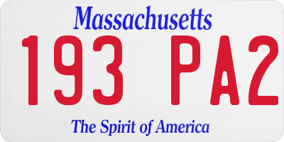 MA license plate 193PA2
