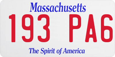 MA license plate 193PA6
