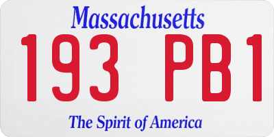 MA license plate 193PB1