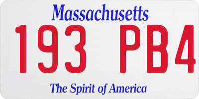MA license plate 193PB4