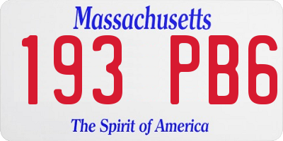MA license plate 193PB6
