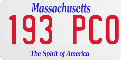 MA license plate 193PC0
