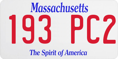 MA license plate 193PC2